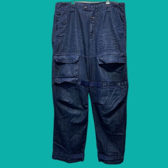 VTG Marithe Francois Girbaud Shuttle Tape Black Jeans Mens 40x34 Jnco Style Y2K - Picture 1 of 8